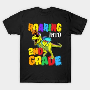 Roaring Into 2nd Grade Dinosaur Back To School T-Shirt